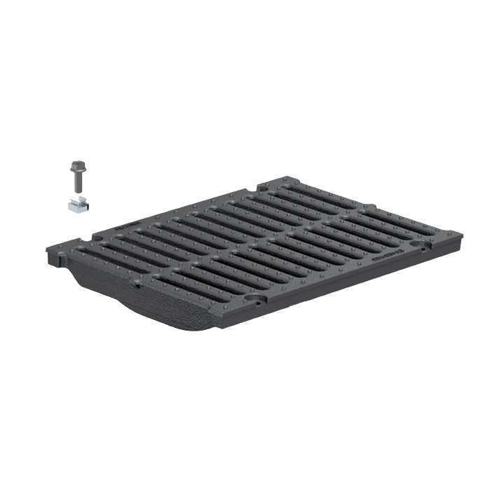 ductile iron slotted grating NW 300, 500/347/25, SW 16/140, cl. F900 (pro) 4 pt. bolting-device | 17030107