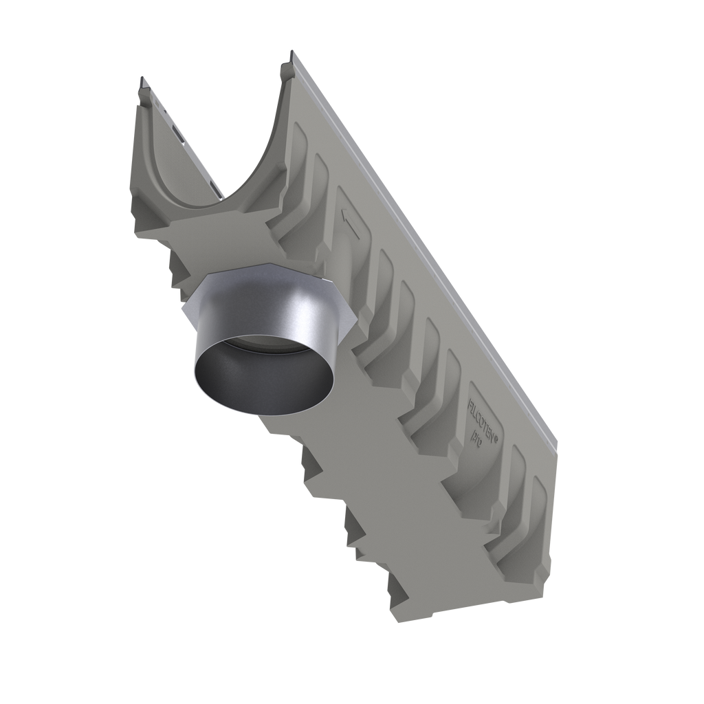 no hub bottom outlet plate NW 200, with vertical outlet, 8", galvanized (pro V) | 19021208