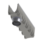 no hub bottom outlet plate NW 200, with vertical outlet, 8", galvanized (pro V) | 19021208