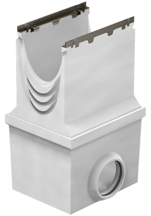 FICLOTEN pro KIT NW 300 G, sump unit with cast iron edge, silt bucket, 2-parts, pipe coupl. DN200 | 10630192
